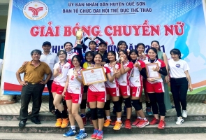 Thị trấn Đông Phú vô địch Giải bóng chuyền nữ huyện Quế Sơn